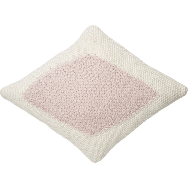 Knitted Candy Cushion, Vanilla/Pink