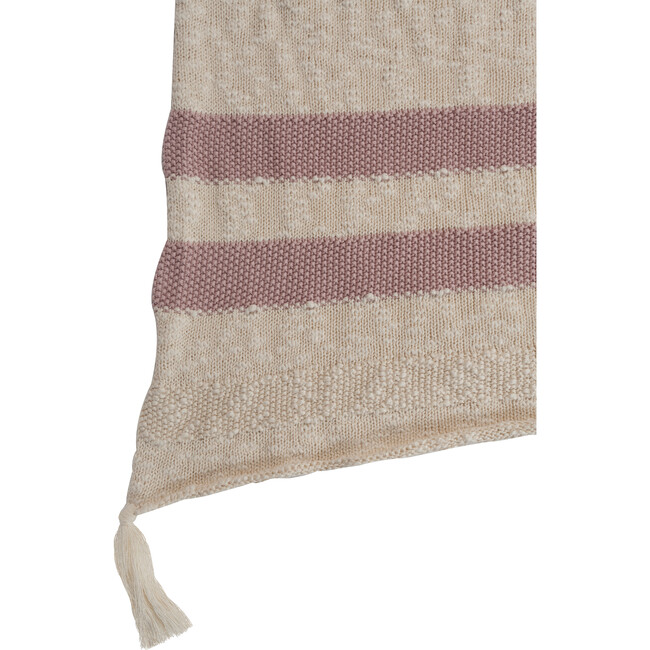 Striped Knitted Blanket, Vintage Nude - Blankets - 4