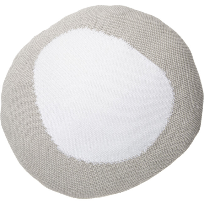 Knitted Bonbon Cushion, Grey/White