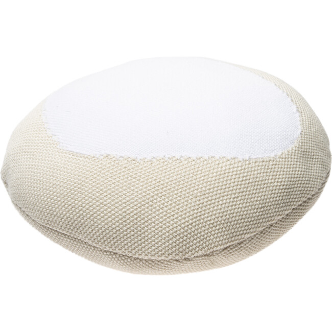 Knitted Bonbon Cushion, Vanilla/White - Decorative Pillows - 2