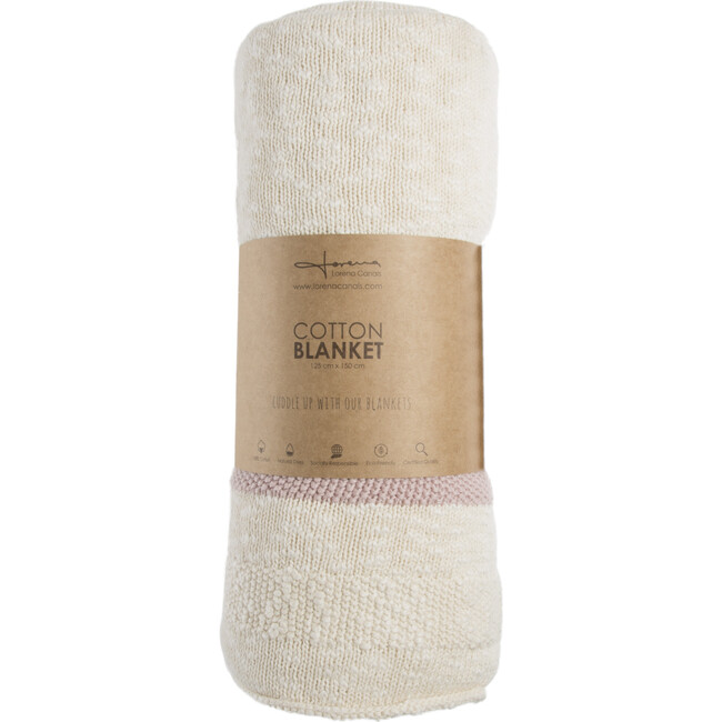 Striped Knitted Blanket, Vintage Nude - Blankets - 6