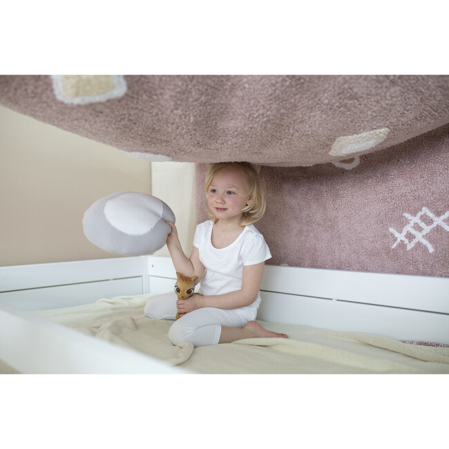 Knitted Bonbon Cushion, Grey/White