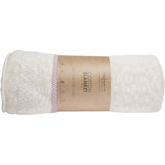 Striped Knitted Blanket, Vintage Nude - Blankets - 7