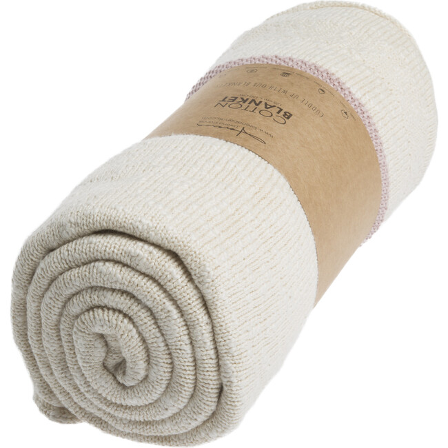 Striped Knitted Blanket, Vintage Nude - Blankets - 8