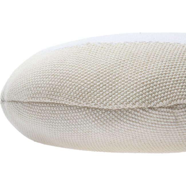 Knitted Bonbon Cushion, Vanilla/White - Decorative Pillows - 4