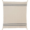 Striped Knitted Blanket, Grey - Blankets - 2