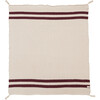 Striped Knitted Blanket, Burgundy - Blankets - 2