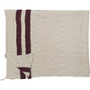 Striped Knitted Blanket, Burgundy - Blankets - 3