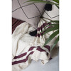 Striped Knitted Blanket, Burgundy - Blankets - 9
