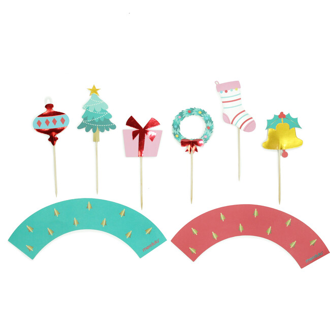 Holly Jolly Christmas Cupcake Toppers