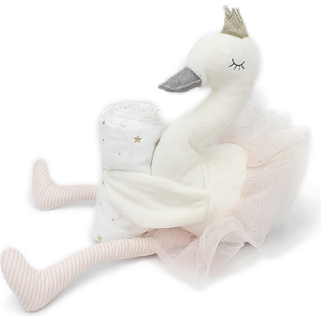 Plush Swan & Muslin Gift Set - Swaddles - 1