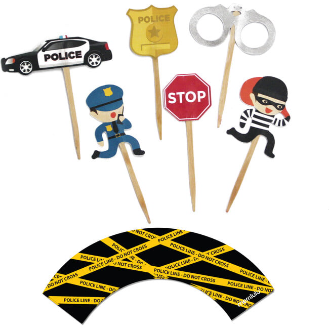 Cops And Robbers Cupcake Toppers - Tableware - 1