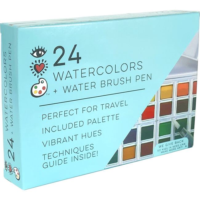 24 Watercolors + Water Brush Pen