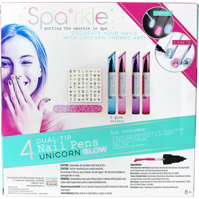 4 Dual-Tip Nail Pen Set, Unicorn Glow - Other Accessories - 3