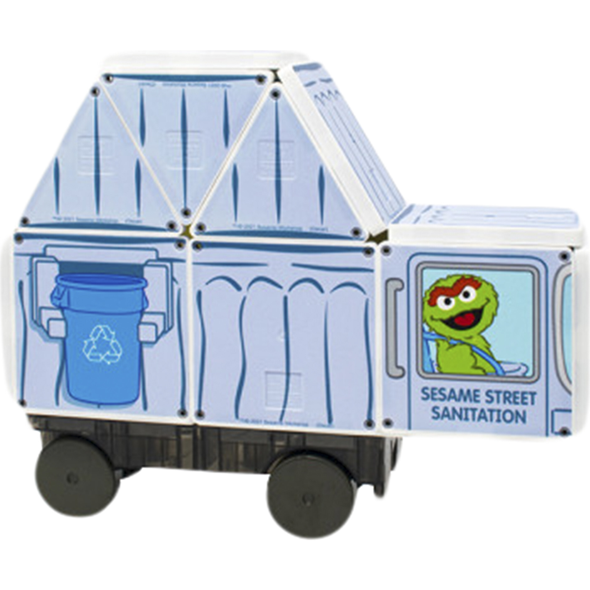Magna-Tiles Garbage Truck Toy Magnetic Kids' Building Tiles, Oscar