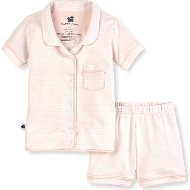 Short Sleeve Classic Pajamas, Pink Stripe