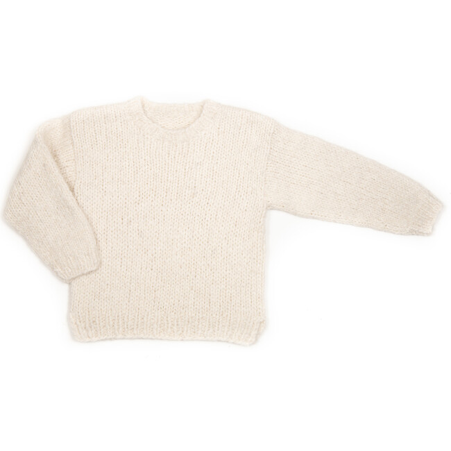 Hand-knitted Plainy Sweater, Off White