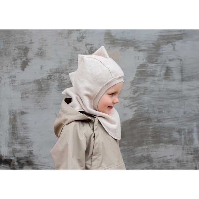 Cotton Fleece Dino Balaclava, Light Grey - Balaclavas - 2