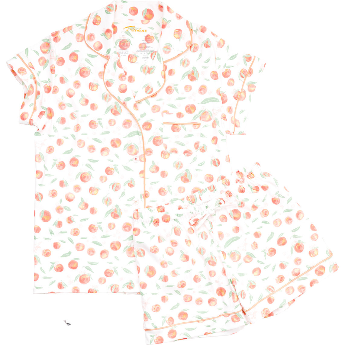 Women's Summer Peaches Pajamas, Orange - Pajamas - 1