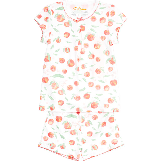 Summer Peaches Short Sleeve Pajamas, Orange