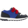 Running-Style Sneakers, White & Blue - Sneakers - 1 - thumbnail