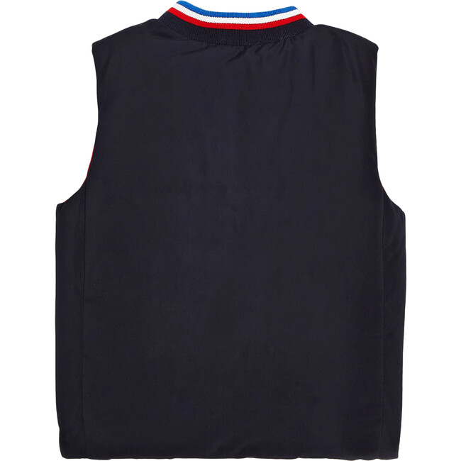 Toddler Sleeveless Reversible Puffer Jacket, Navy Blue