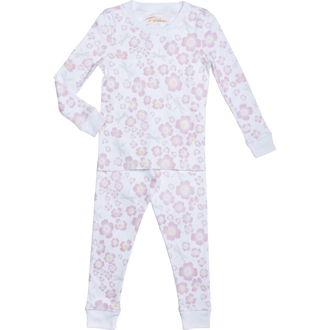 Dogwood & Dragonflies Long Pajamas, Pink - Pajamas - 1