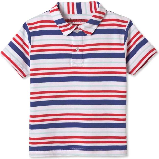 Henry Short Sleeve Polo, Bittersweet Multistripe - Polo Shirts - 1