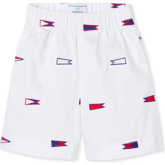 Dylan Embroidered Burgees Short, White