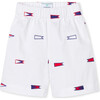 Dylan Embroidered Burgees Short, White - Shorts - 1 - thumbnail