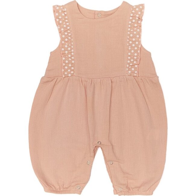 Something Pretty Overall Romper, Salmon