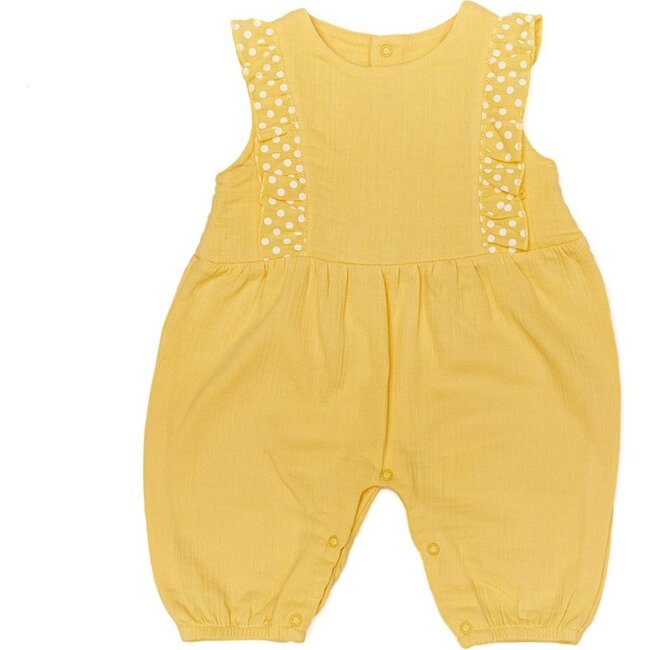 Something Pretty Overall Romper, Yellow