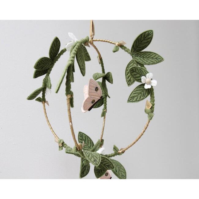 Butterfly Garden Mobile, Pink/Gold Floral - Mobiles - 3