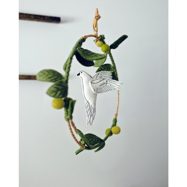 Dove and Olive Branch Mobile, Green/Gold - Mobiles - 5