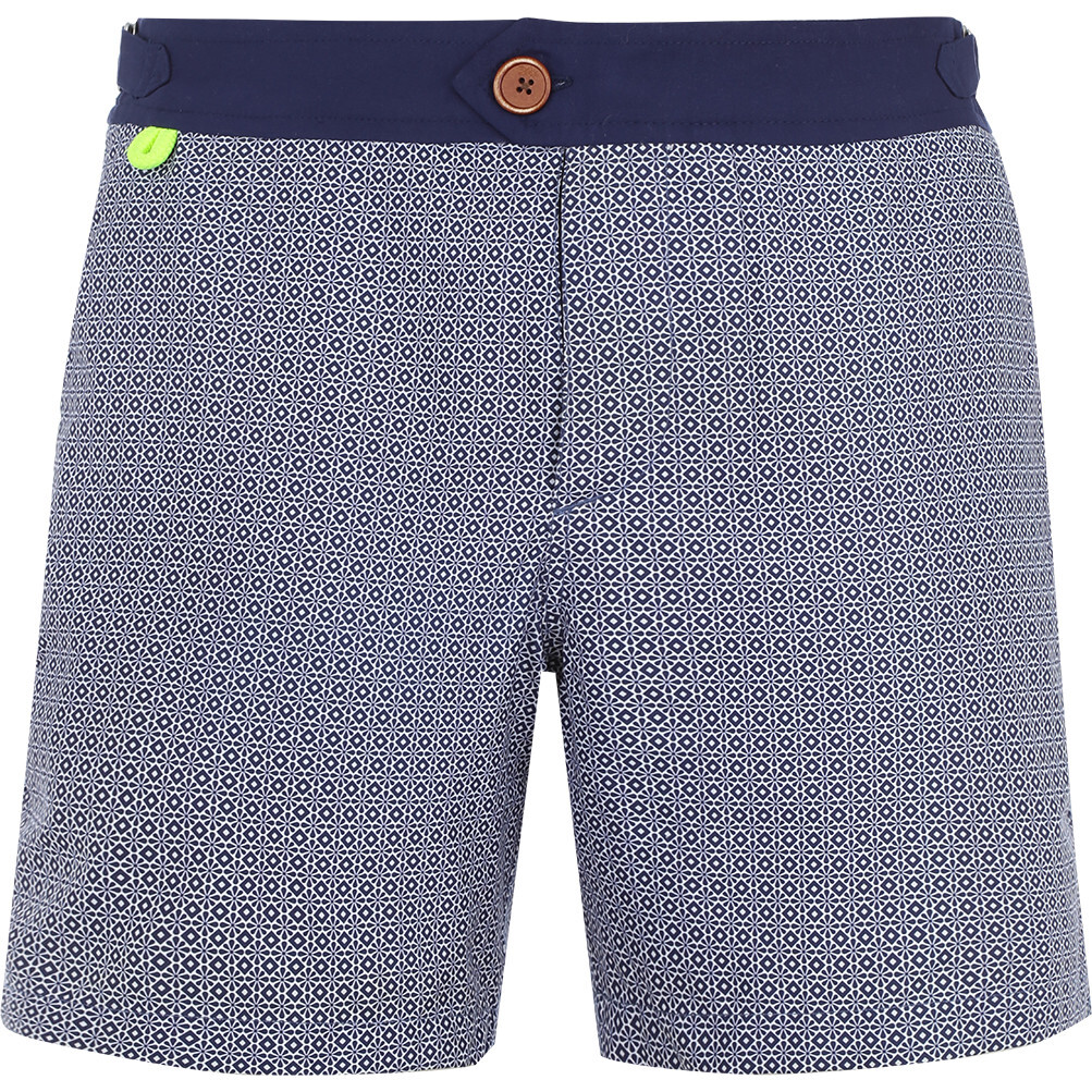 Meno Azulejos Swim Trunks, Navy - Swim Trunks - 1