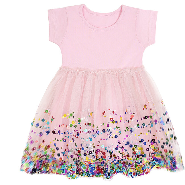 Sequin Dress, Pink - Dresses - 1