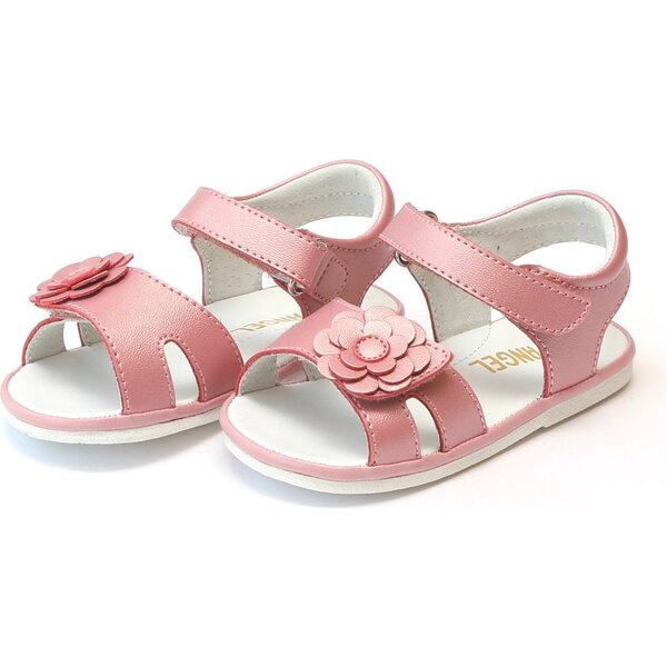Mila Flower Sandal, Guava - Angel Shoes Shoes & Booties | Maisonette