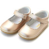 *Exclusive* Baby Cara Metallic Scalloped Leather Mary Jane, Pink Gold - Mary Janes - 1 - thumbnail
