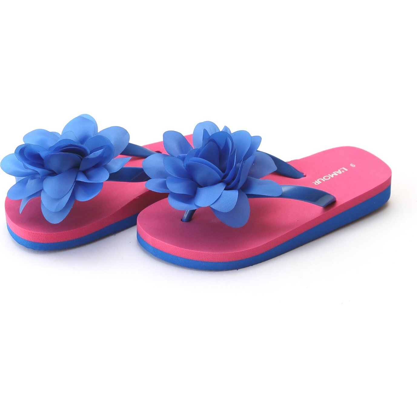 Joyce Flower EVA Flip Flop, Royal Blue - Sandals - 1