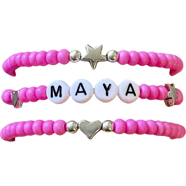 Neon Pink Bracelet Set