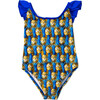 Ruffle Crisscross Swim, Blue Pineapple - One Pieces - 1 - thumbnail