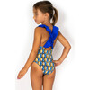 Ruffle Crisscross Swim, Blue Pineapple - One Pieces - 2