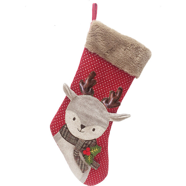 Merry Reindeer Stocking - MON AMI Stockings & Tree Skirts | Maisonette