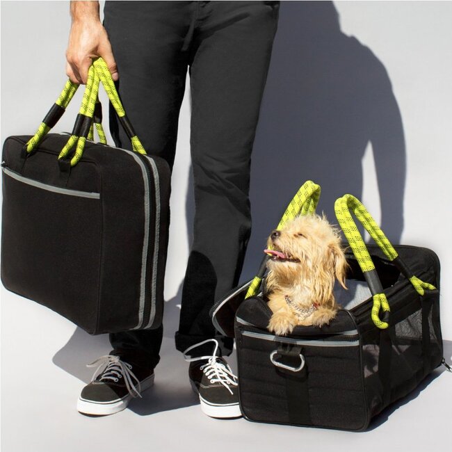 Pet Travel Bag,  Black and Yellow - Pet Carriers & Totes - 2