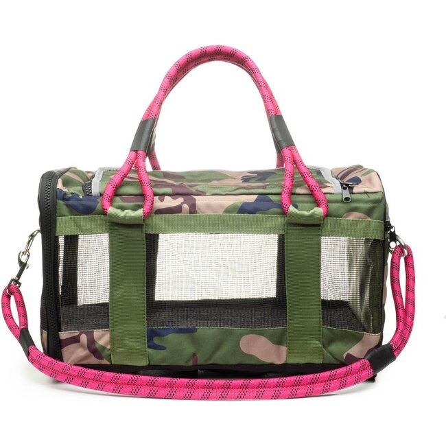 Pet Travel Bag, Camouflage and Magenta