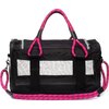 Pet Travel Bag, Black and Magenta - Pet Carriers & Totes - 1 - thumbnail