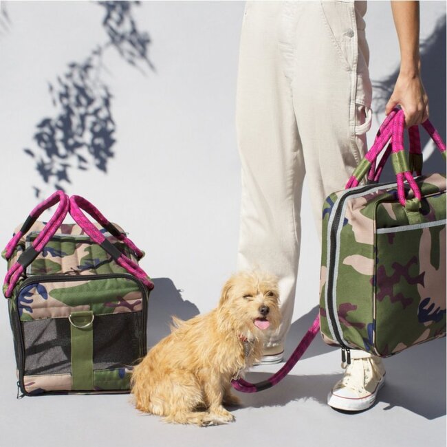 Pet Travel Bag, Camouflage and Magenta