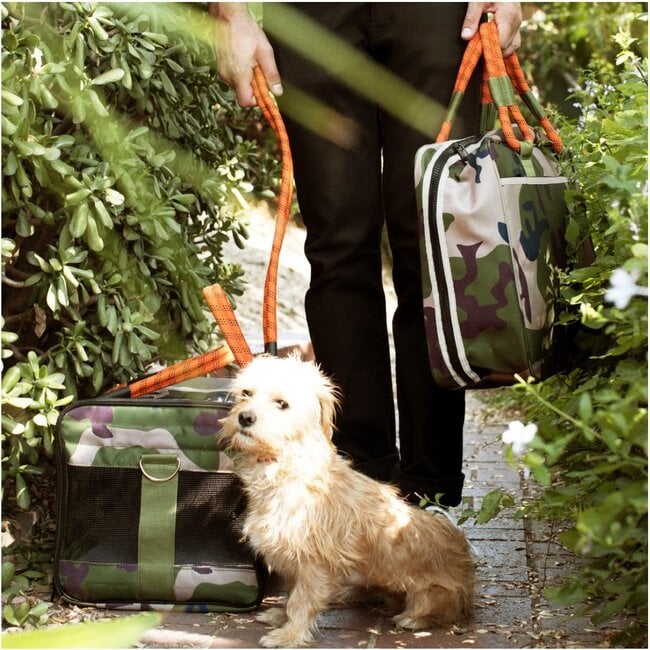 Pet Travel Bag, Camouflage and Orange