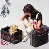 Pet Travel Bag, Black and Magenta - Pet Carriers & Totes - 2