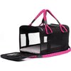 Pet Travel Bag, Black and Magenta - Pet Carriers & Totes - 3